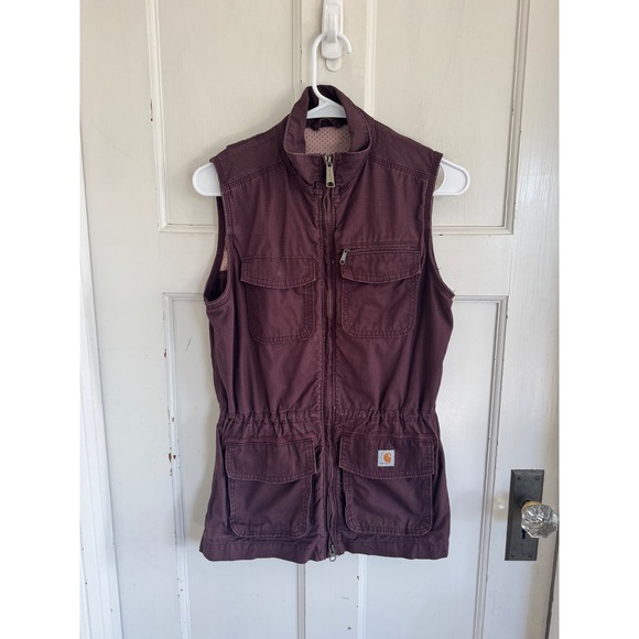 Carhartt women's El Paso Ripstop Utility Vest in Blackberry size XS (0/2)